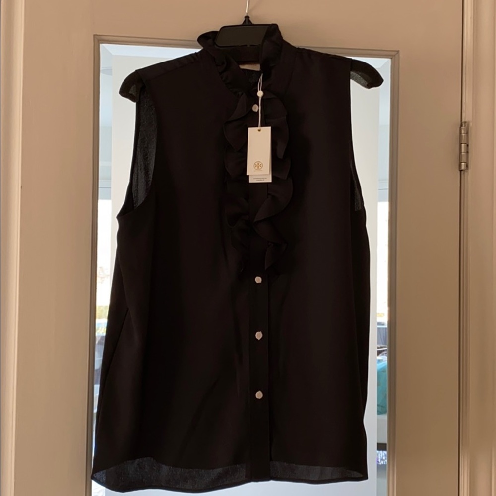 Black sleeveless Tory Burch blouse - size 14